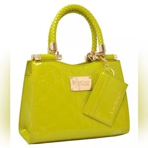 Bebe Dana Monogram Top Handle Crossbody Seagrass NWT purse